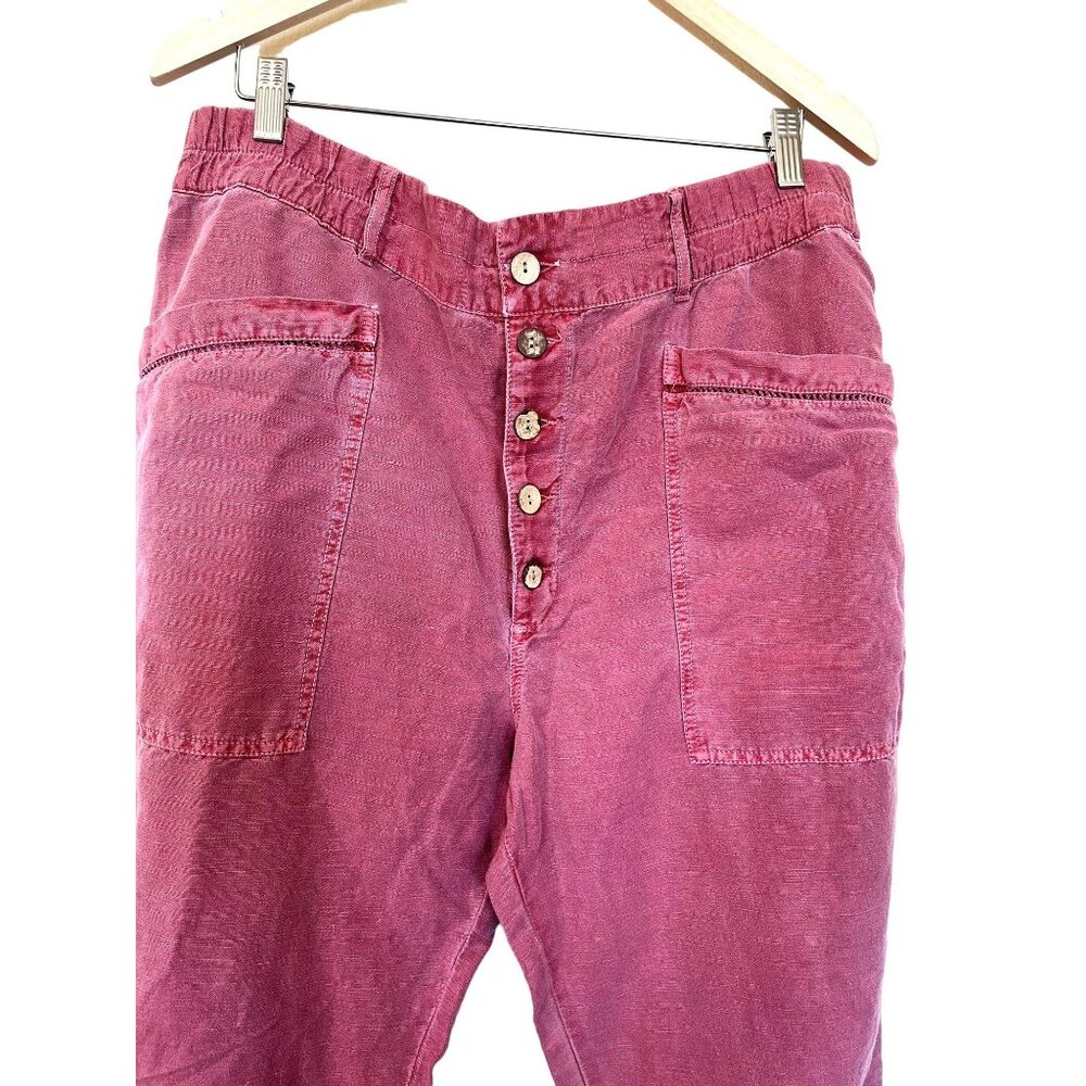 Sundance Button-Front Ankle Pants in Dusty Rose - Picture 3 of 10